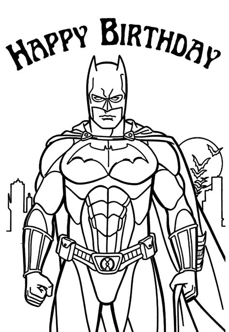 10 Jaw Dropping Batman Birthday Coloring Pages And Cards Free