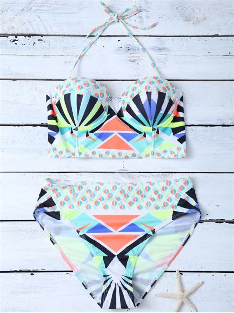 [12 Off] 2021 Ethnic Style Geometric Bikini Set In Colormix Zaful