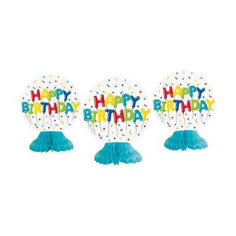 321 Party Mini Colorful Balloon Birthday Centerpiece Decorations 3 Count