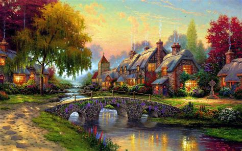 Beautiful Villagebeauttiful Cottages Villages Pictures And Painting