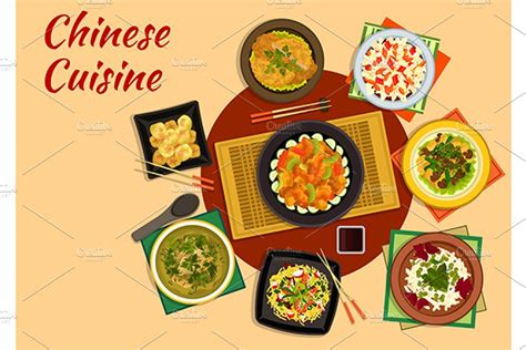 Traditional Chinese Cuisine Pre Designed Illustrator Graphics