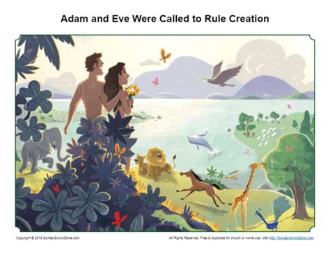 Adam And Eve Were Called To Rule Activities On Sunday School Zone