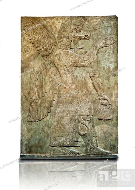 Assyrian Relief Sculpture Panel Of A Protective Spirit With An Eagles