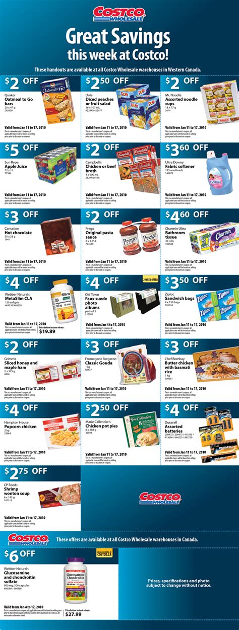 Canadian Coupons Costco Instant Savings Coupons Valid Jan 11 17
