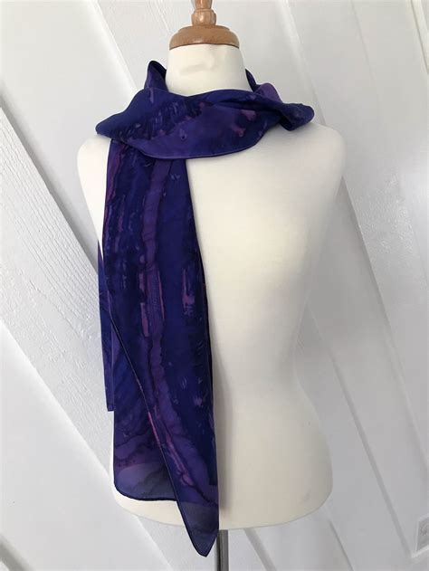 Purple Silk Scarf Hand Dyed Silk Scarf Square Scarf Etsy