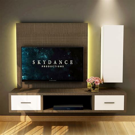 Modular Wall Tv Cabinet With Wall Panel W1800 X D440 X H1404mm
