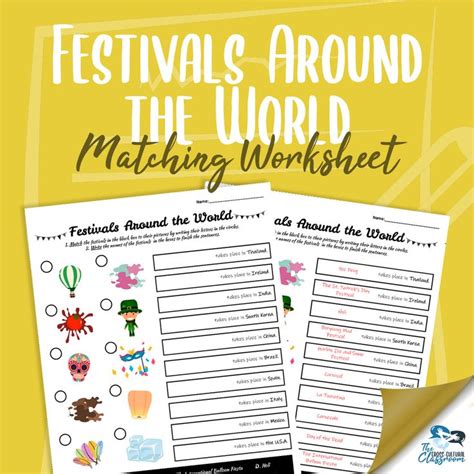 Festivals Around The World Matching Worksheet Festivals Around The