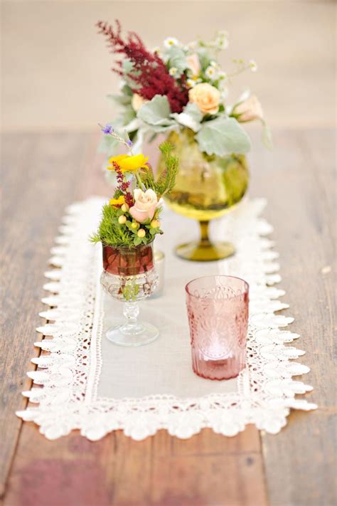 Vintage Rose Yellow Green Red Wedding Centerpiece Photo By Rebekah Westover Rustic