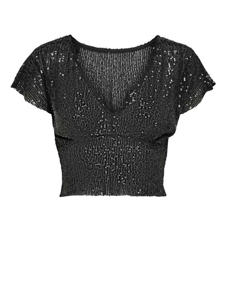 Top Only Cropped Negro Para Mujer Z