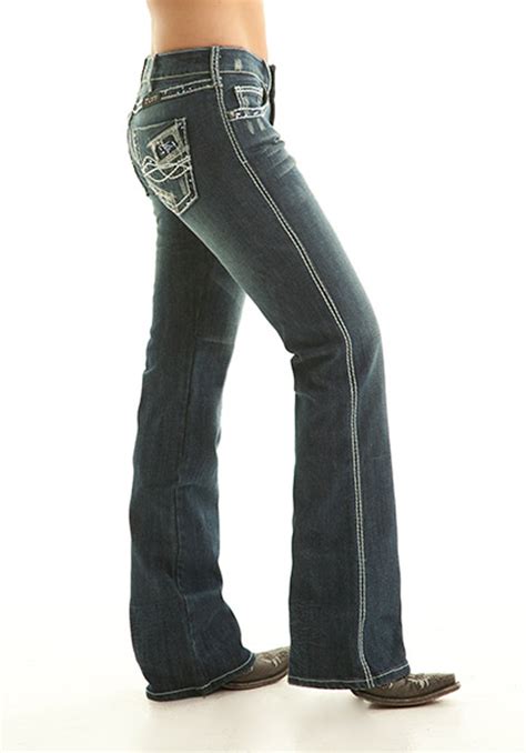 Womens Cowgirl Tuff Jean Crystal Pocket Chick Elms Grand Entry Western Store And Rodeo Shop