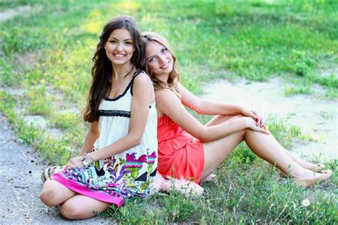 Two Pretty Caucasian Girls Friends Royalty Free Stock Image Image