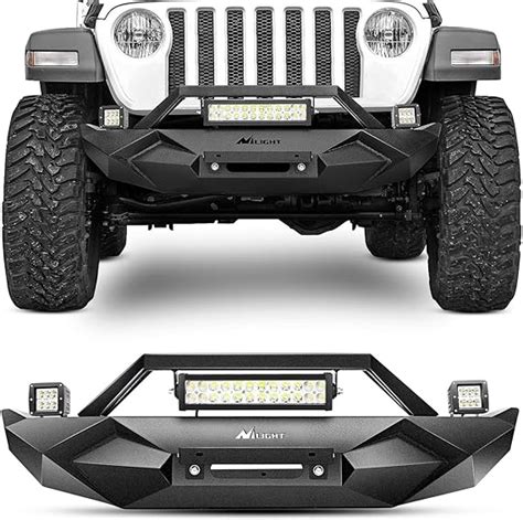 Nilight Front Bumper Wwinch Plate Compatible For 2018 2019 2020 2021