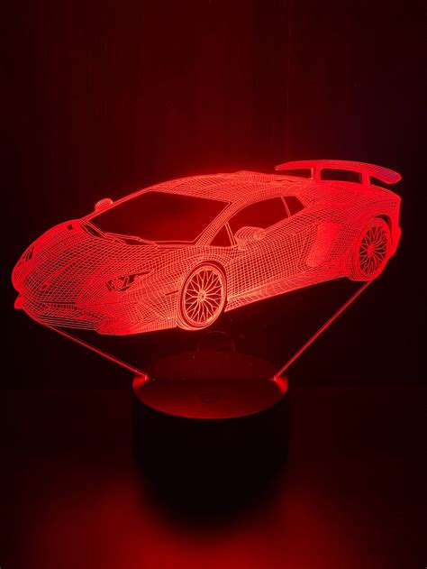 Lamborghini Car 3d Led Lamp Etsy