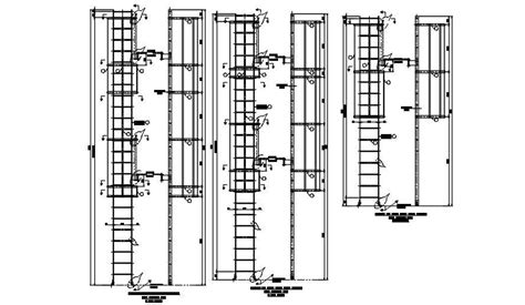 Three Sizes Of Detail Of Step Through Type Ladder For Ladder 8 Is Given