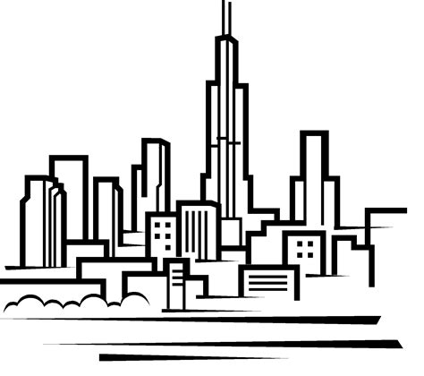 City Skyline Drawing Simple Free Download On Clipartmag