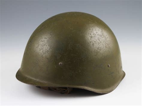 A Cold War Russian Green Helmet With Liner Dated To Interior 1948 A