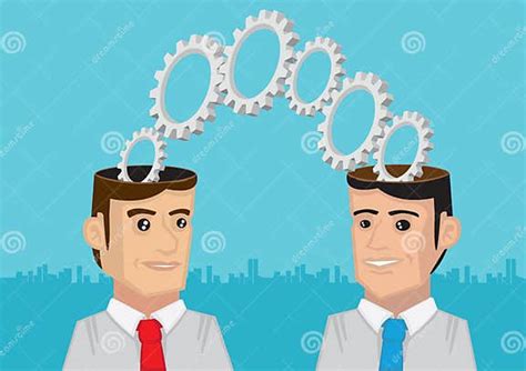 Two Heads Are Better Than One Metaphor Vector Illustration Stock Vector