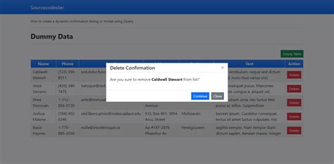 Creating A Dynamic Confirmation Dialog Using JQuery And Bootstrap Modal Tutorial SourceCodester