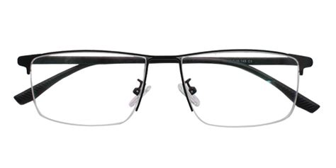 Isaac Rectangle Eyeglasses In Black Sllac