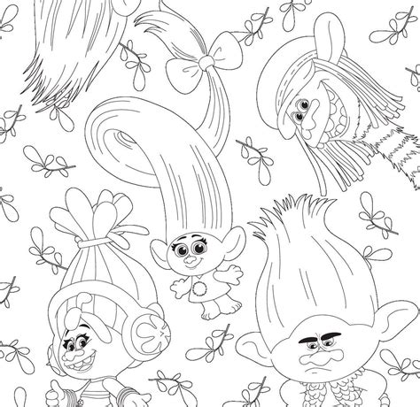 Coloring Pages Trolls World Tour Free Print All Trolls