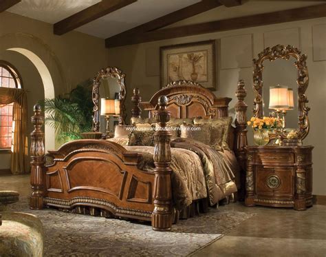 Products in the london by michael amini bedroom collection. Michael Amini Villa Valencia Low Poster Bed 72000EKP-55 ...