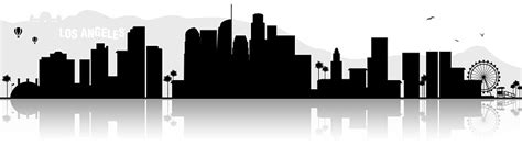Los Angeles Skyline Silhouette Black Stock Illustration Download