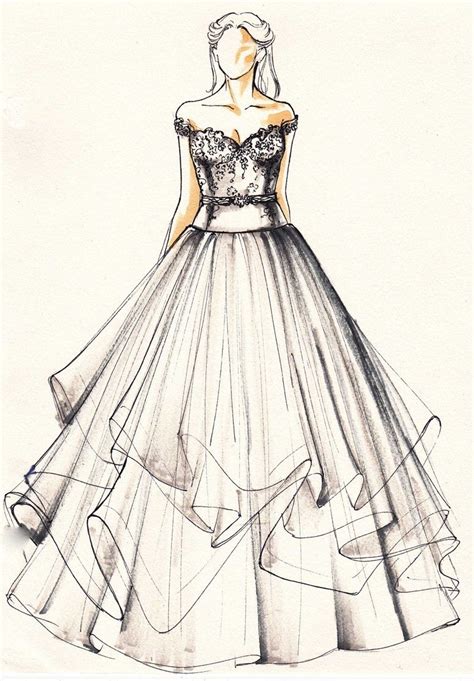 Weddinggown Sketch Fashion Illustration Dresses Dress Sketches