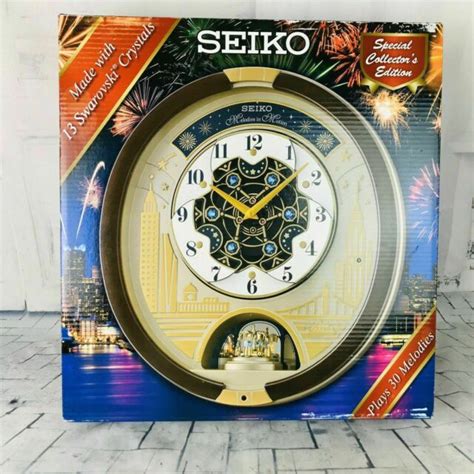 2019 Seiko Melodies In Motion Special Edition Wall Clock Swarovski
