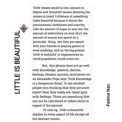 Paragraph On Little Is Beautiful By Fatimanaz Writer Humor Picture