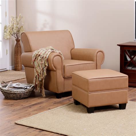 Handcrafted by century furniture, this pair of distressed dark umber genuine leather lounge pieces feature a chair back with brass tone tacks and soft plush filling over a substantial wooden frame. Sonoma Leather Club Chair and Storage Ottoman - Caramel at ...