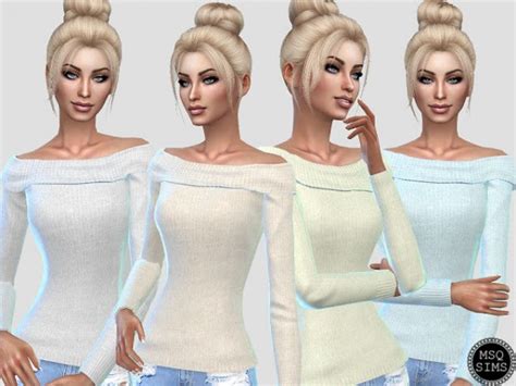 Msq Sims Shoulder Off Sweater Recolor Sims 4 Downloads