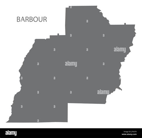 Barbour County Map Of Alabama Usa Grey Illustration Silhouette Stock