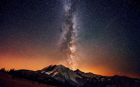 Wallpaper Landscape Night Sky Stars Milky Way Atmosphere Spiral