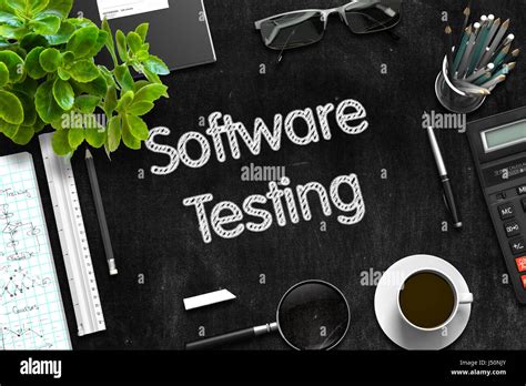 Software Testing Concept On Black Chalkboard 3d Rendering Stock Photo