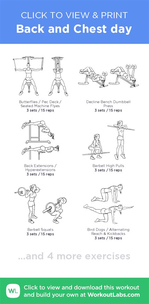 Back And Chest Day Click To View And Print This Illustrated Exercise