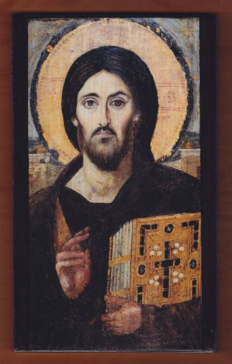 Jesus Christ Pantocrator Greek Orthodox Handmade Icon On Woodfree