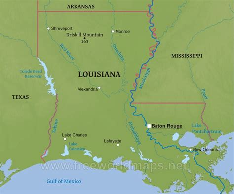 Louisiana State Map With Rivers