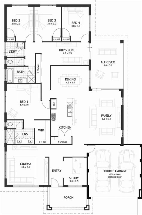 Simple House Plans 4 Bedroom Beautiful Inspiring 3d