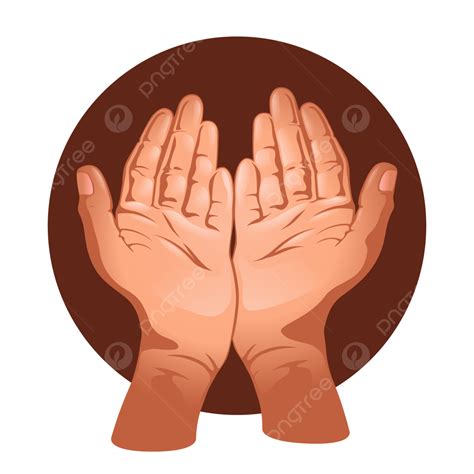 Tangan Terbuka Digambar Kartun Ilustrasi Gerakan Berdoa Vektor Gratis