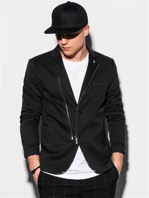 Mens Casual Blazer Jacket Black M160 Modone Wholesale Clothing