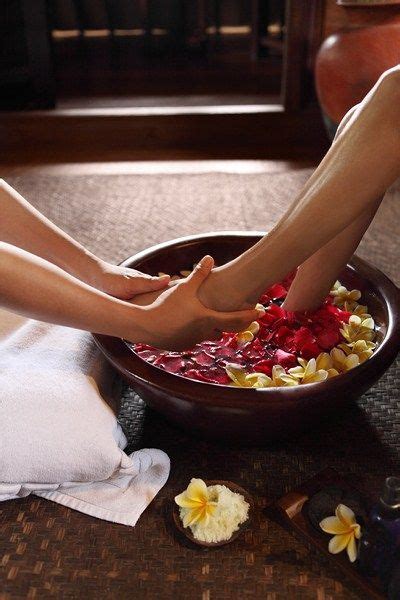 Indonesian Ritual Before A Relaxing Foot Massage At The Spa Therapy