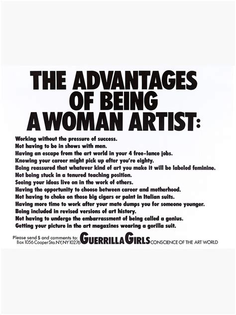 Advantages Of Being A Woman Artist Poster For Sale By Glinda 39