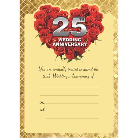 The Invitation Cards 25th Wedding Anniversarysilver Jubilee Themed 300