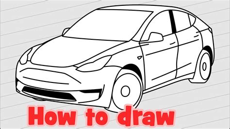 How to draw Tesla Model Y  YouTube