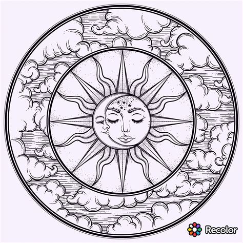 Pin By Miriam Winer Klinger On Coloring Pages For Teens Sun And Moon