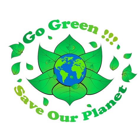Premium Vector Go Green Save Our Planet Banner Logo Slogan Etc