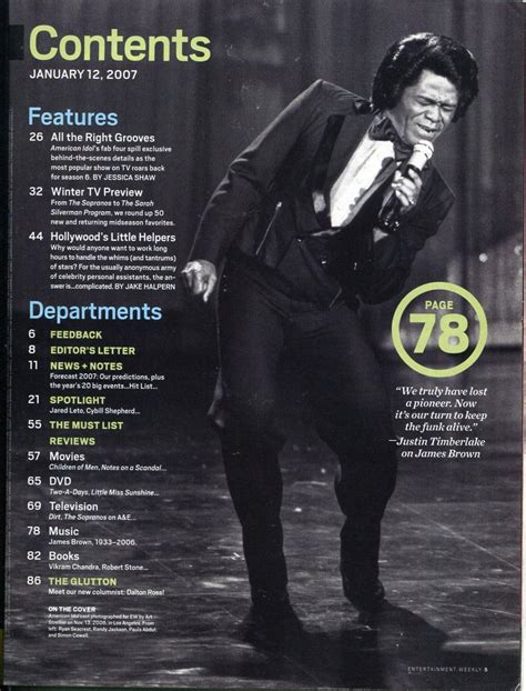 Entertainment Weekly Magazine January Simon Cowell James Brown Magazine