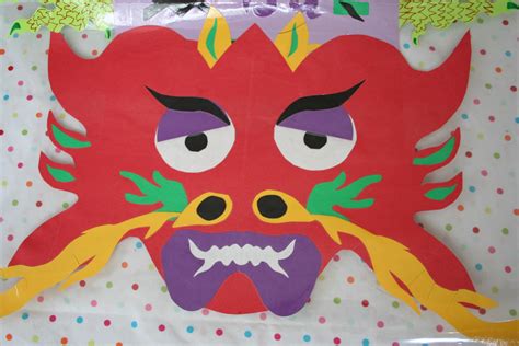 Pink And Green Mama Cut Paper Dragons For Chinese New Year Easy Kid