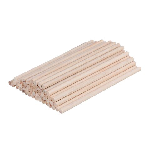 100pcs Wooden Round Dowel Rods Sticks For Crafts Woodworking Diy