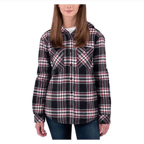 Boston Traders Women S Quilted Long Sleeve Plush Lined Flannel Shirt